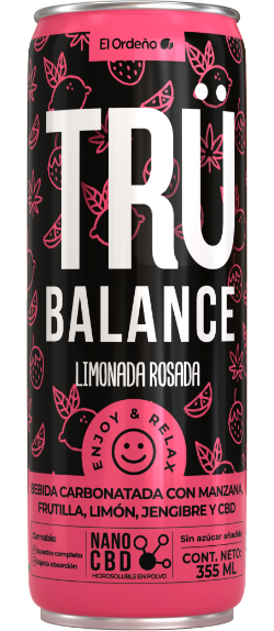 Lata de Agua saborizada de Limonada Rosada con CBD