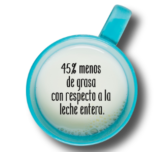 Taza de leche descremada es productos lácteos Trü