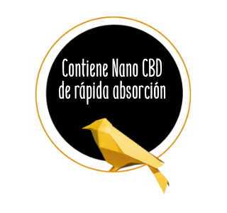 Pajarito dorado referente de Trü, agua saborizada con CBD